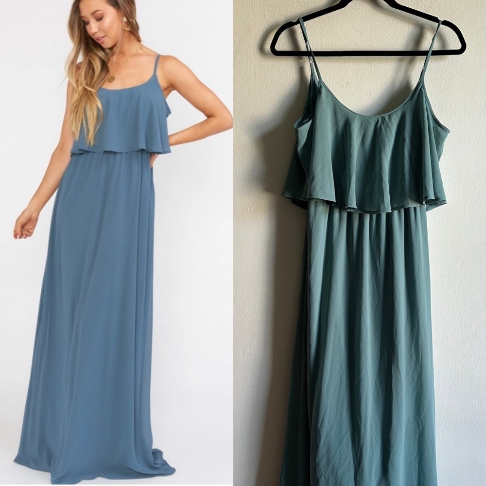 Show Me Your Mumu Sz S Caitlin Blue Bridesmaid Wedding Evening Maxi Dress